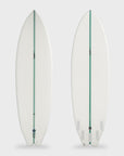 Aloha S Flyer 5F Future Shadow Force Surfboard - 6'6 - Clear/Aqua Stringer