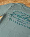Aloha Shapers Badge T-Shirt – Unisex Short Sleeve Tee - Slate Blue - ManGo Surfing