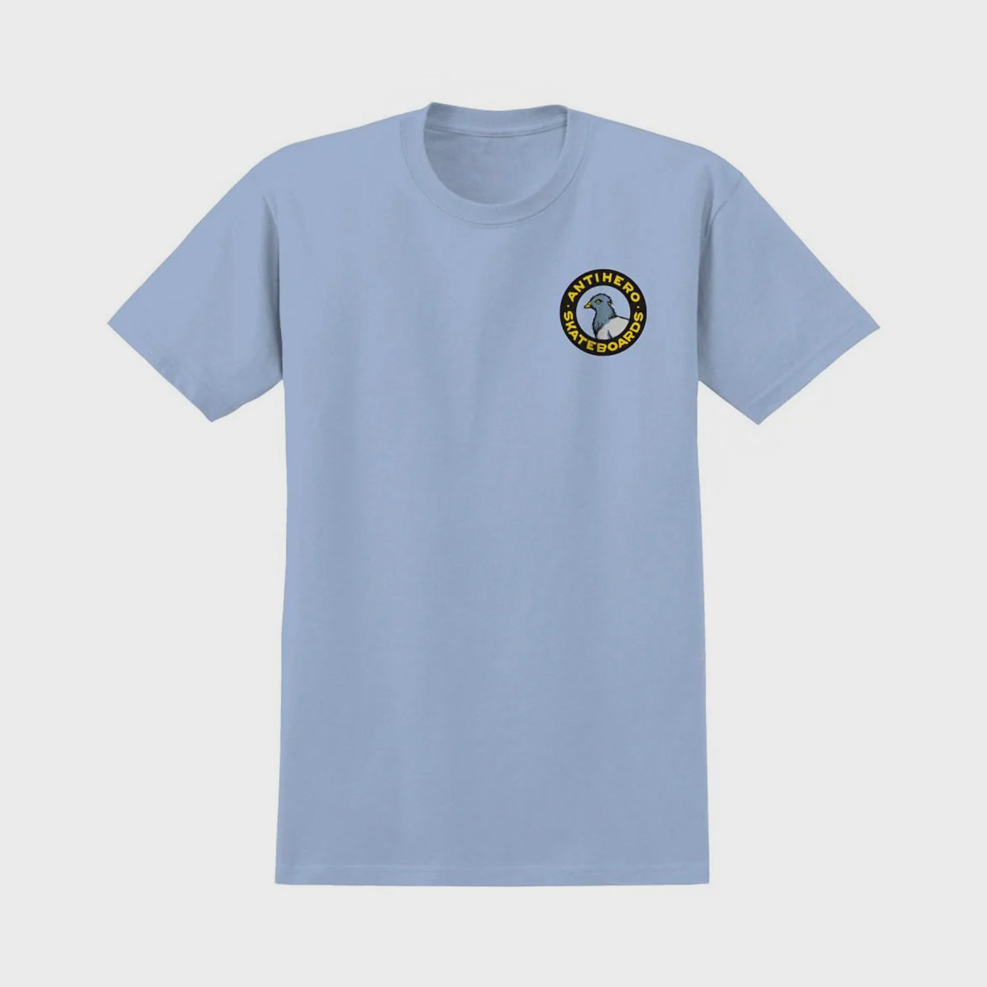 Anti Hero Pigeon Round T-Shirt - Light Blue/Multi Print - ManGo Surfing