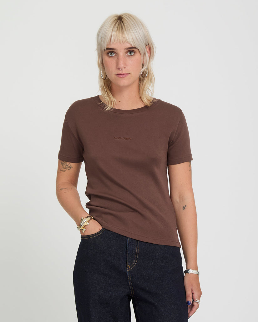 Volcom Womens Stone Tight T-Shirt - Tobacco Brown