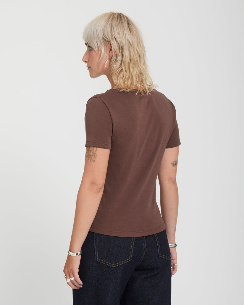 Volcom Womens Stone Tight T-Shirt - Tobacco Brown