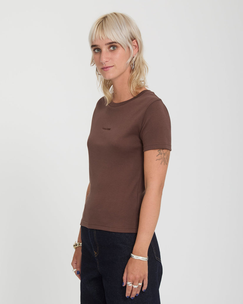 Volcom Womens Stone Tight T-Shirt - Tobacco Brown
