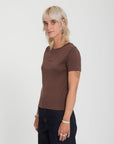 Volcom Womens Stone Tight T-Shirt - Tobacco Brown