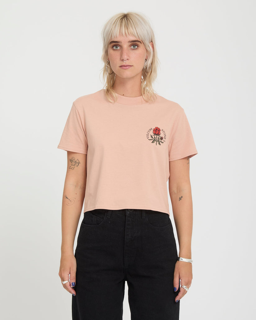 Volcom Womens Dial Crop T-Shirt - Misty Rose