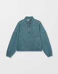 Volcom Womens Stone Soft Quarter Zip Sweatshirt - Emerald Green - ManGo Surfing