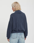 Volcom Womens Reetrocity Quarter Zip Sweatshirt - Storm Blue