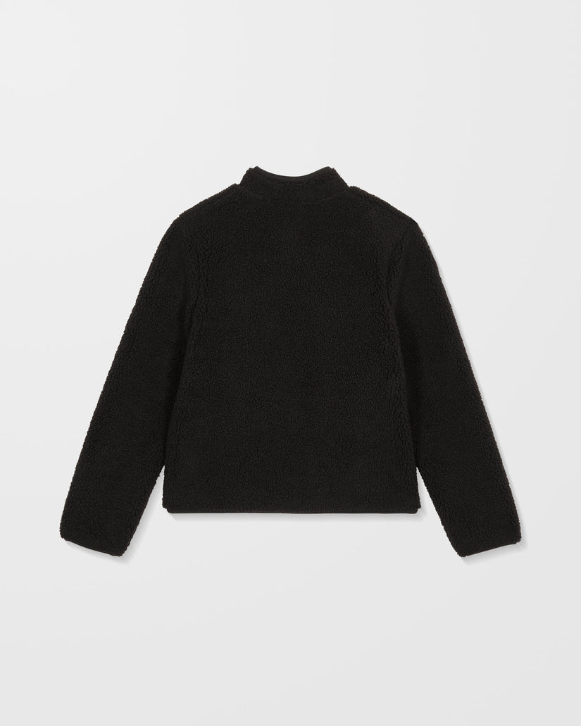 Volcom Womens Wuzer Fuzzar Sherpa Sweatshirt - Black - ManGo Surfing