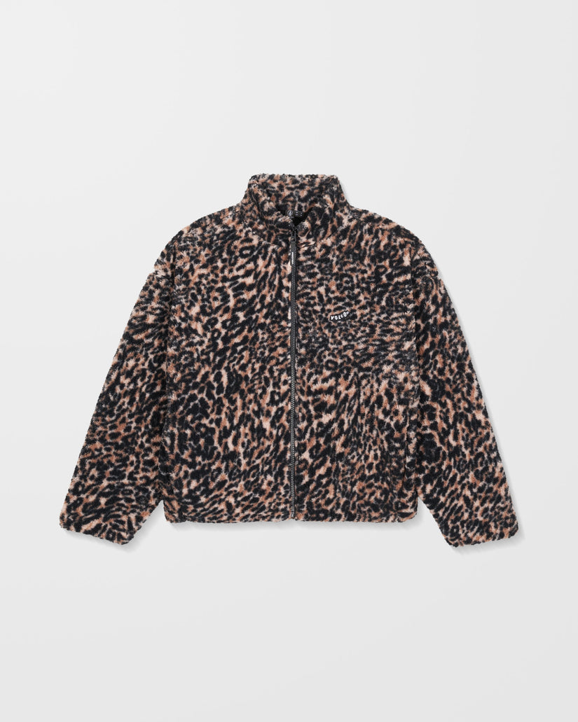 Volcom Womens Wylding Out Sherpa Sweatshirt - Animal Print - ManGo Surfing