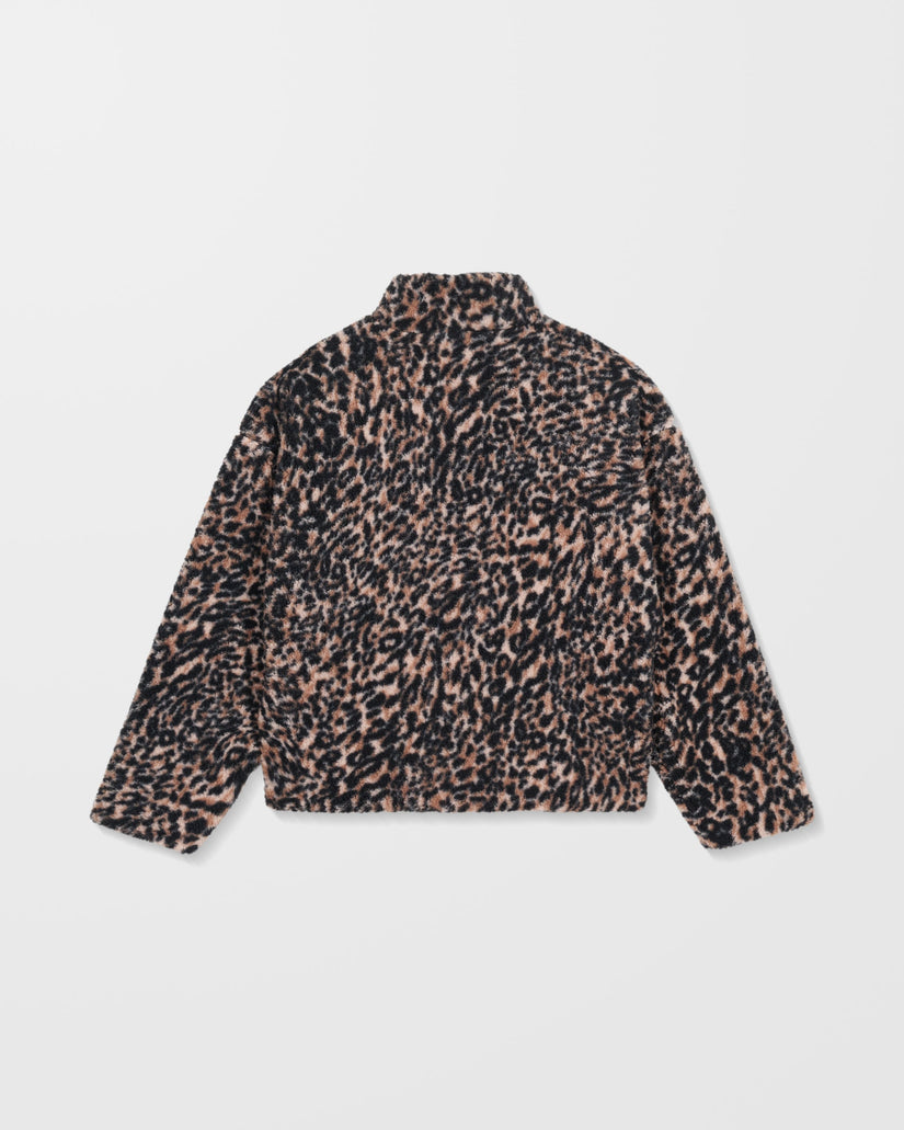 Volcom Womens Wylding Out Sherpa Sweatshirt - Animal Print - ManGo Surfing