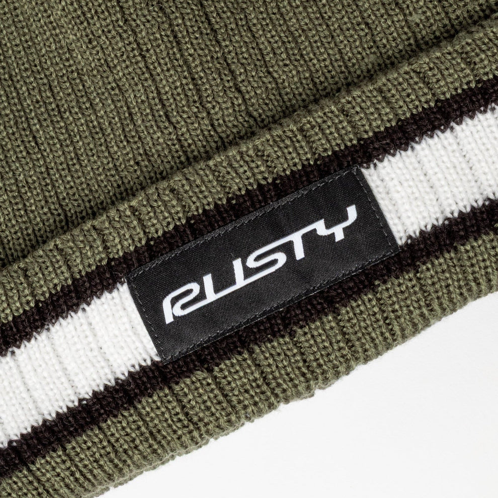 Rusty Mens Bones Reversible Beanie Hat - Shadow Army