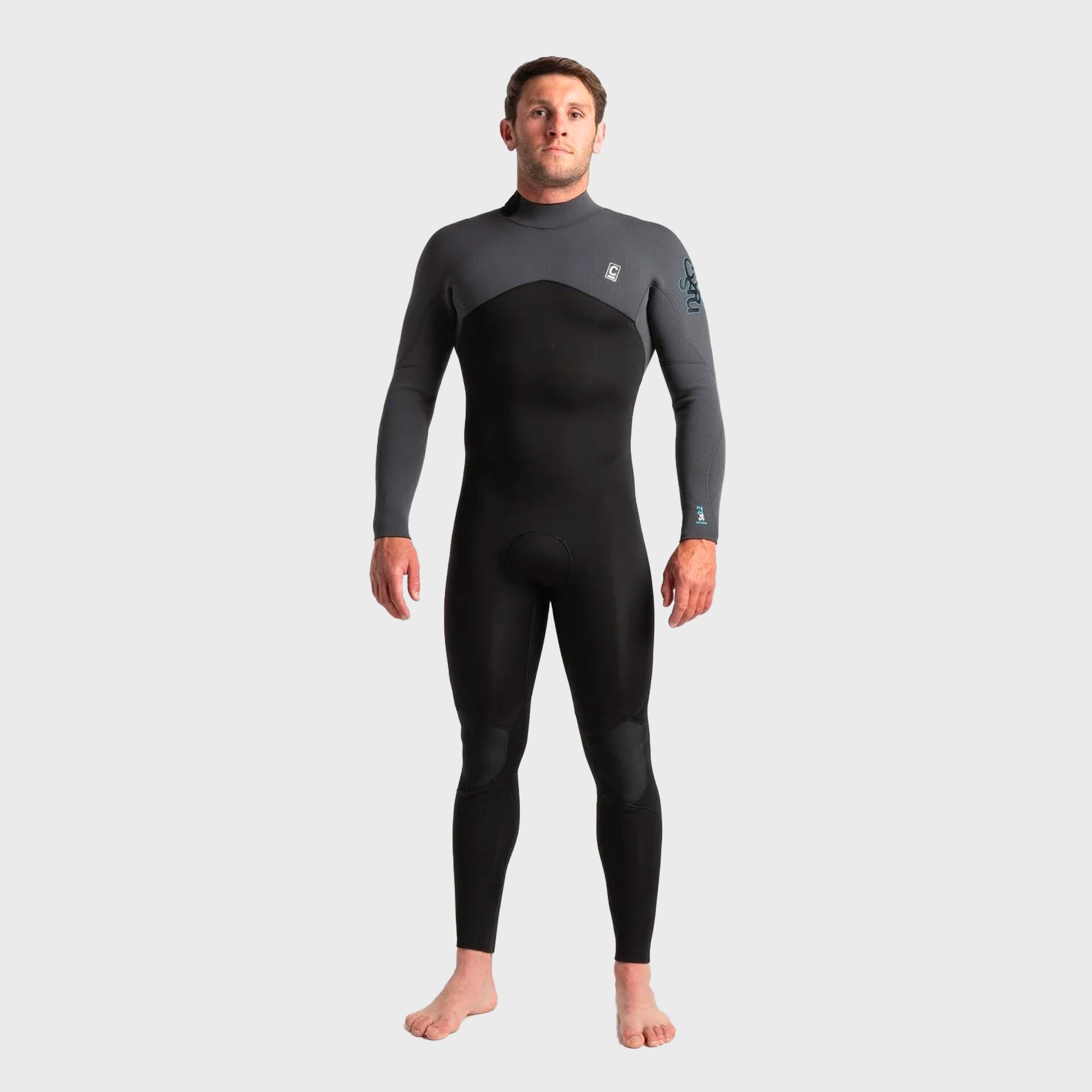 C-Skins Session 3/2mm Mens Back Zip Wetsuit - Black Charcoal Diamond - ManGo Surfing