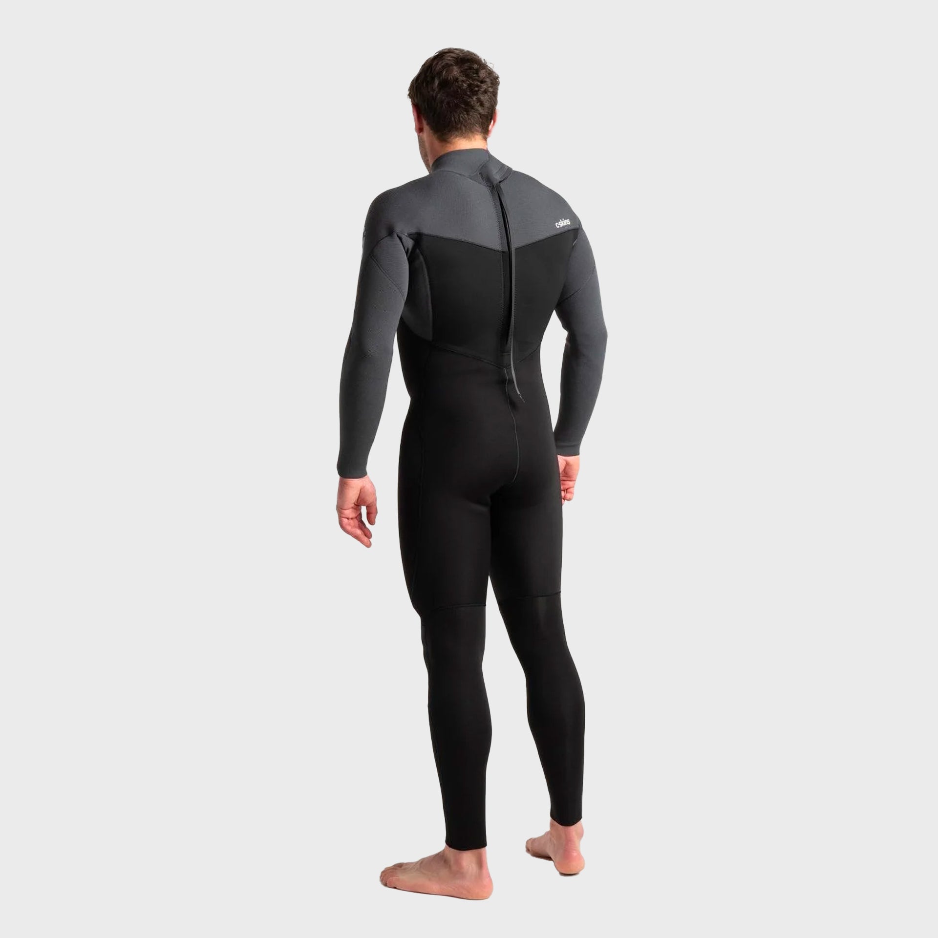 C-Skins Session 3/2mm Mens Back Zip Wetsuit - Black Charcoal Diamond - ManGo Surfing