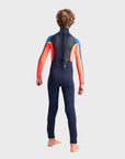 C-Skins Element 3/2 Junior Kids Wetsuit - Slate Navy/Flo Red/Blue Tie Dye - ManGo Surfing