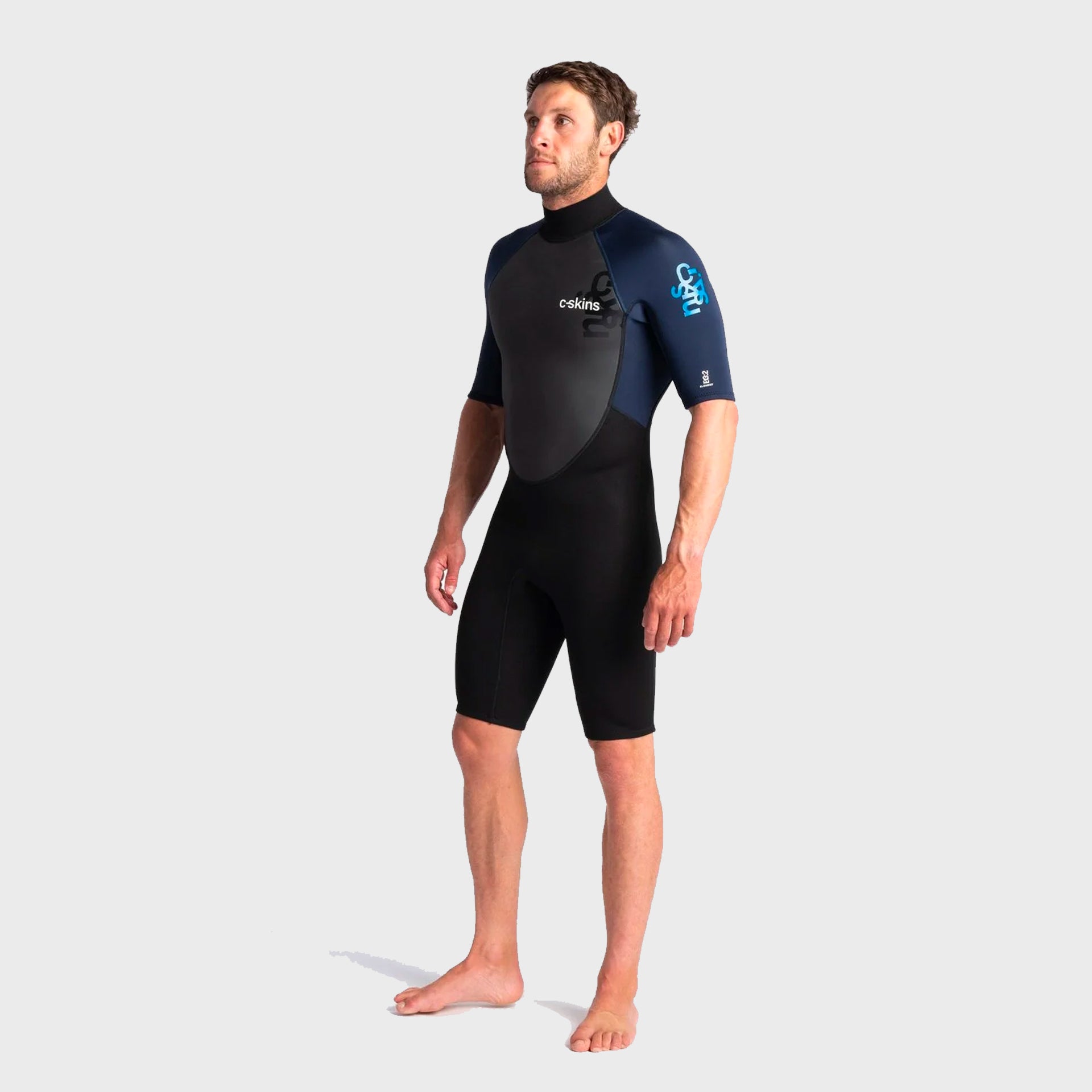 C-Skins Element 3/2 Mens Shortie Wetsuit - Black Slate/Cyan - ManGo Surfing