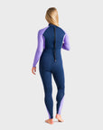 C-Skins Surflite 3/2 Women's Back Zip Steamer - Bluestone/Lilac/White - ManGo Surfing