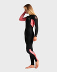 C-Skins Surflite 3/2 Women's Back Zip Wetsuit - Black/Rose Tie Dye - ManGo Surfing