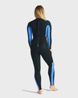 C-Skins Surflite 4/3 Women's Back Zip Steamer Wetsuit - Black/Blue Tie Dye - ManGo Surfing