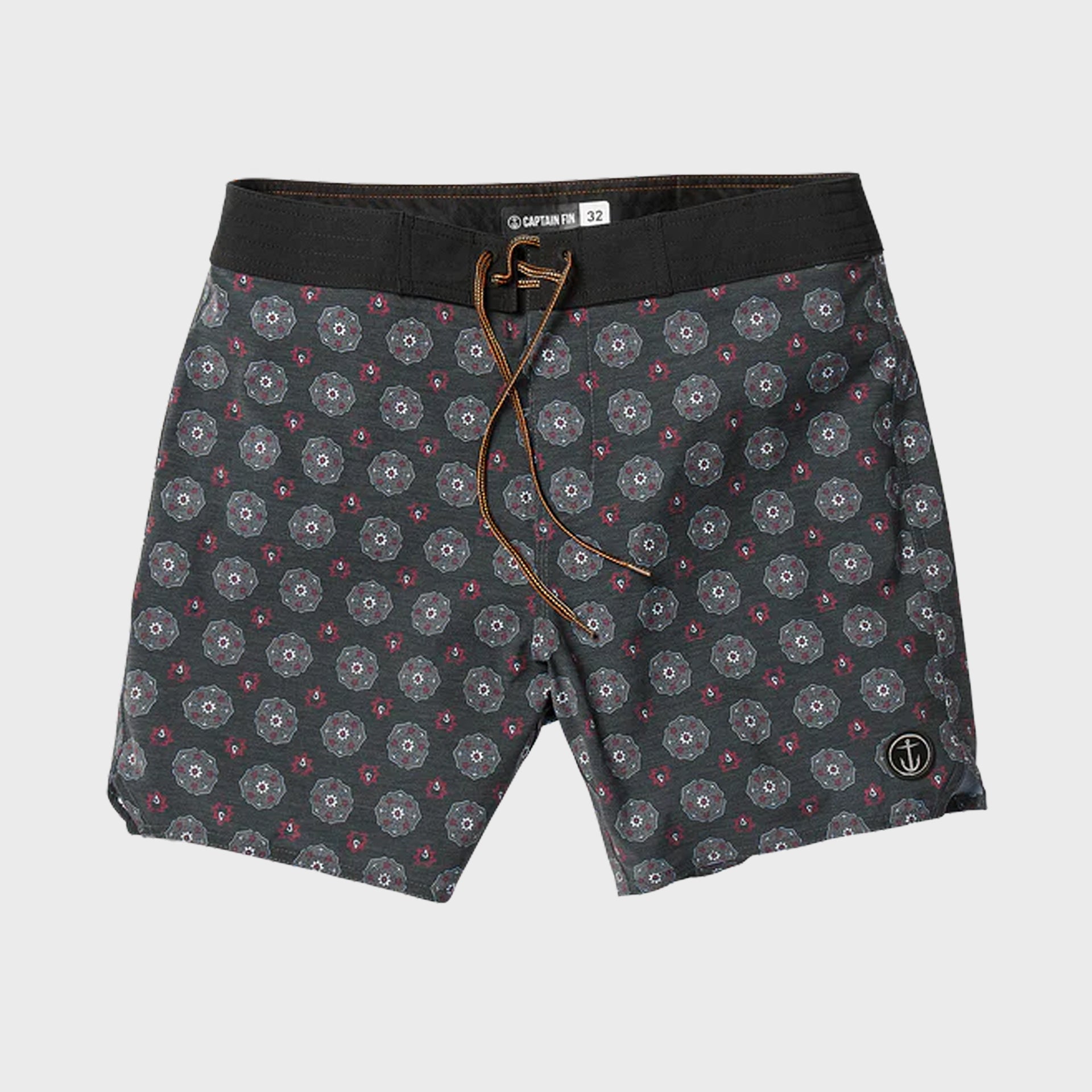 Captain Fin Mens Voyager Paisley Boardshorts- Black - ManGo Surfing