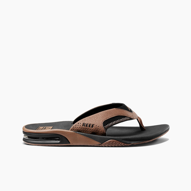 Reef Mens Fanning Sandals - Black and Tan - ManGo Surfing