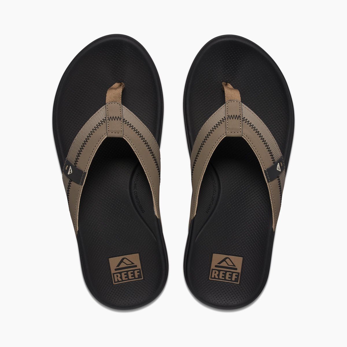 Reef Mens Cushion Phantom 2.0 Flip Flops - Fossil/Raven
