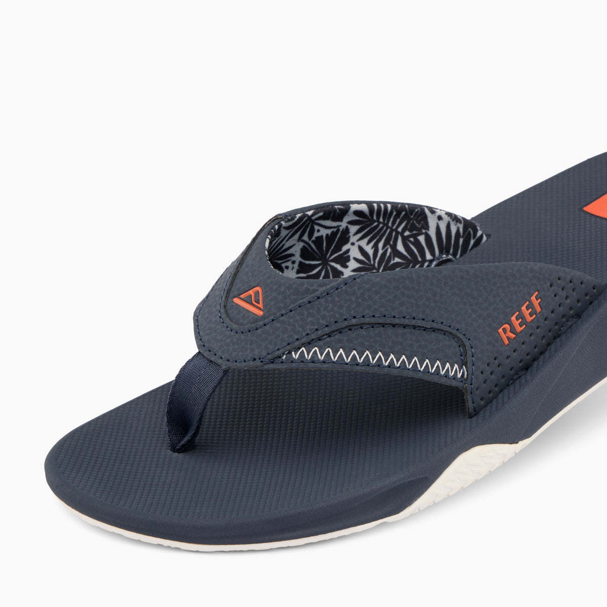 Reef Mens Fanning Sandals - Navy/Orange Tropic - ManGo Surfing