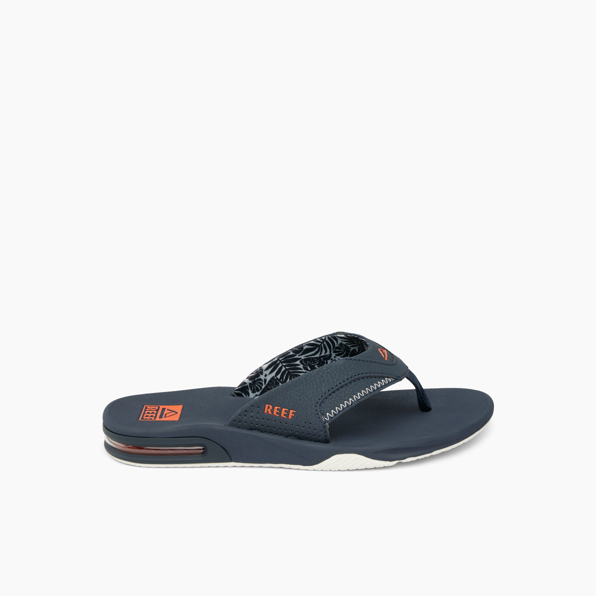 Reef Mens Fanning Sandals - Navy/Orange Tropic - ManGo Surfing