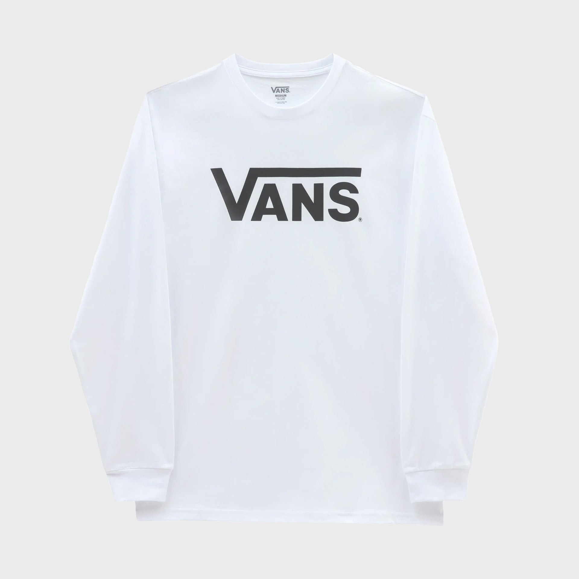 Classic Long Sleeve Mens T-Shirt - White Black - ManGo Surfing