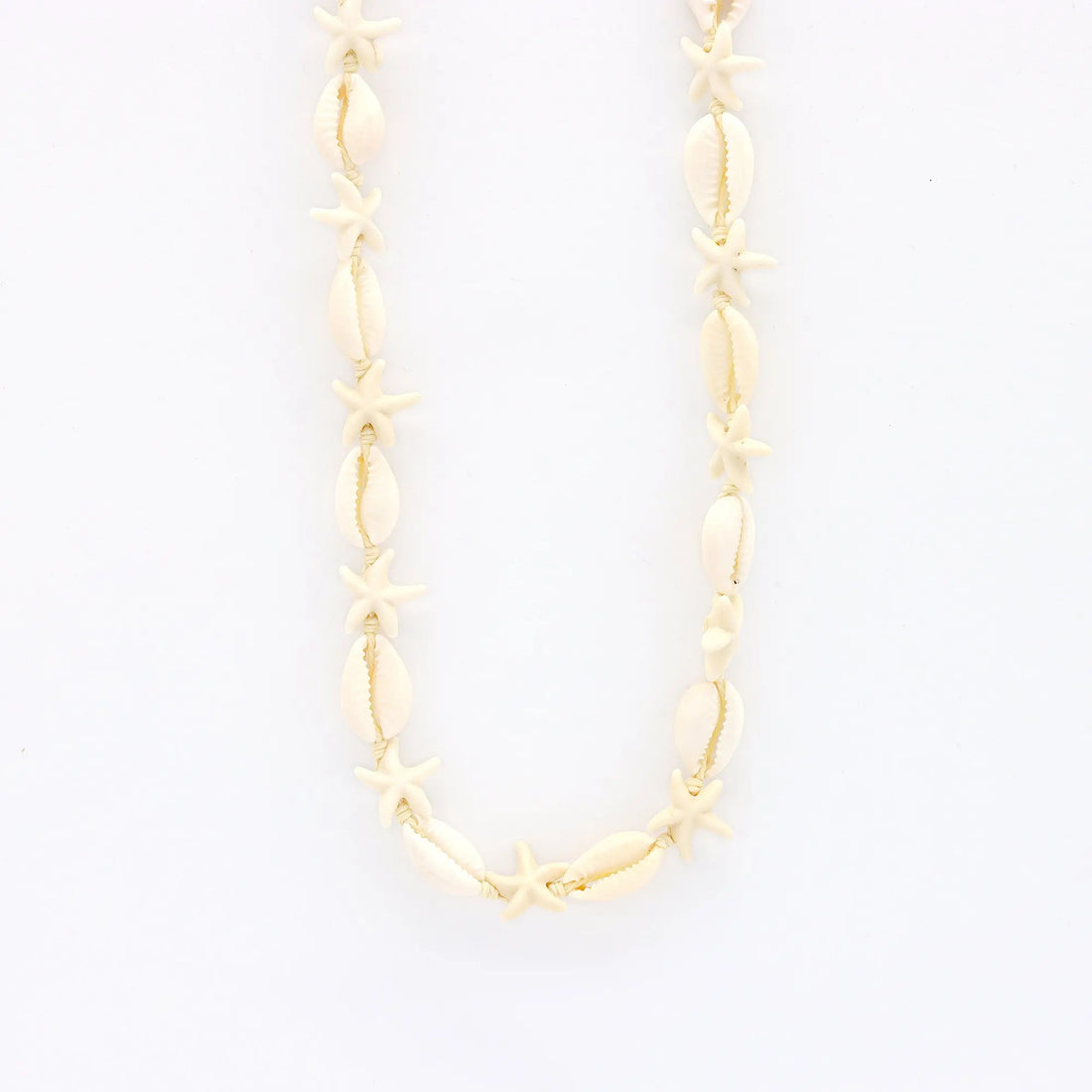 Pineapple Island Kahakai Cowrie Shell and Starfish Necklace - White