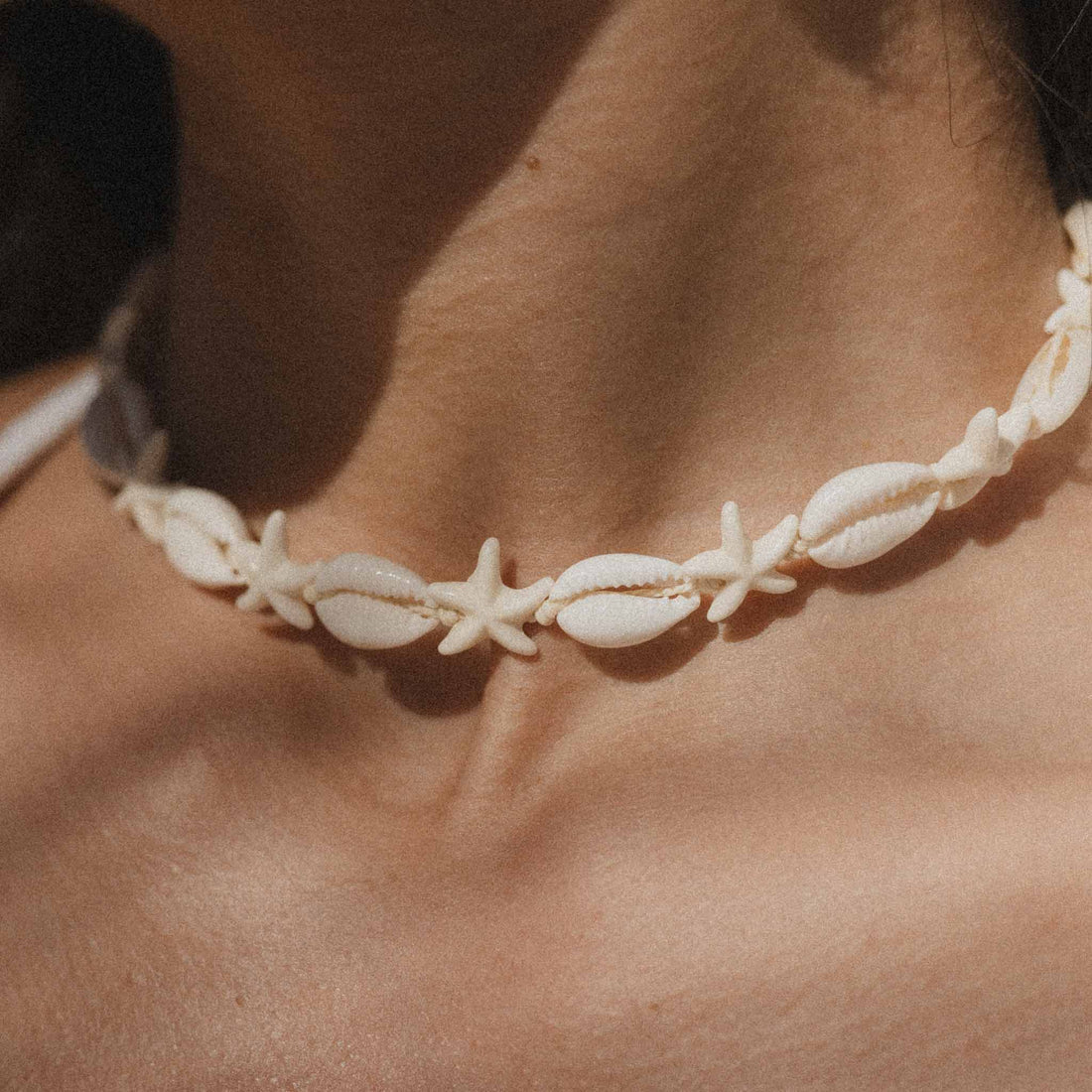 Pineapple Island Kahakai Cowrie Shell and Starfish Necklace - White