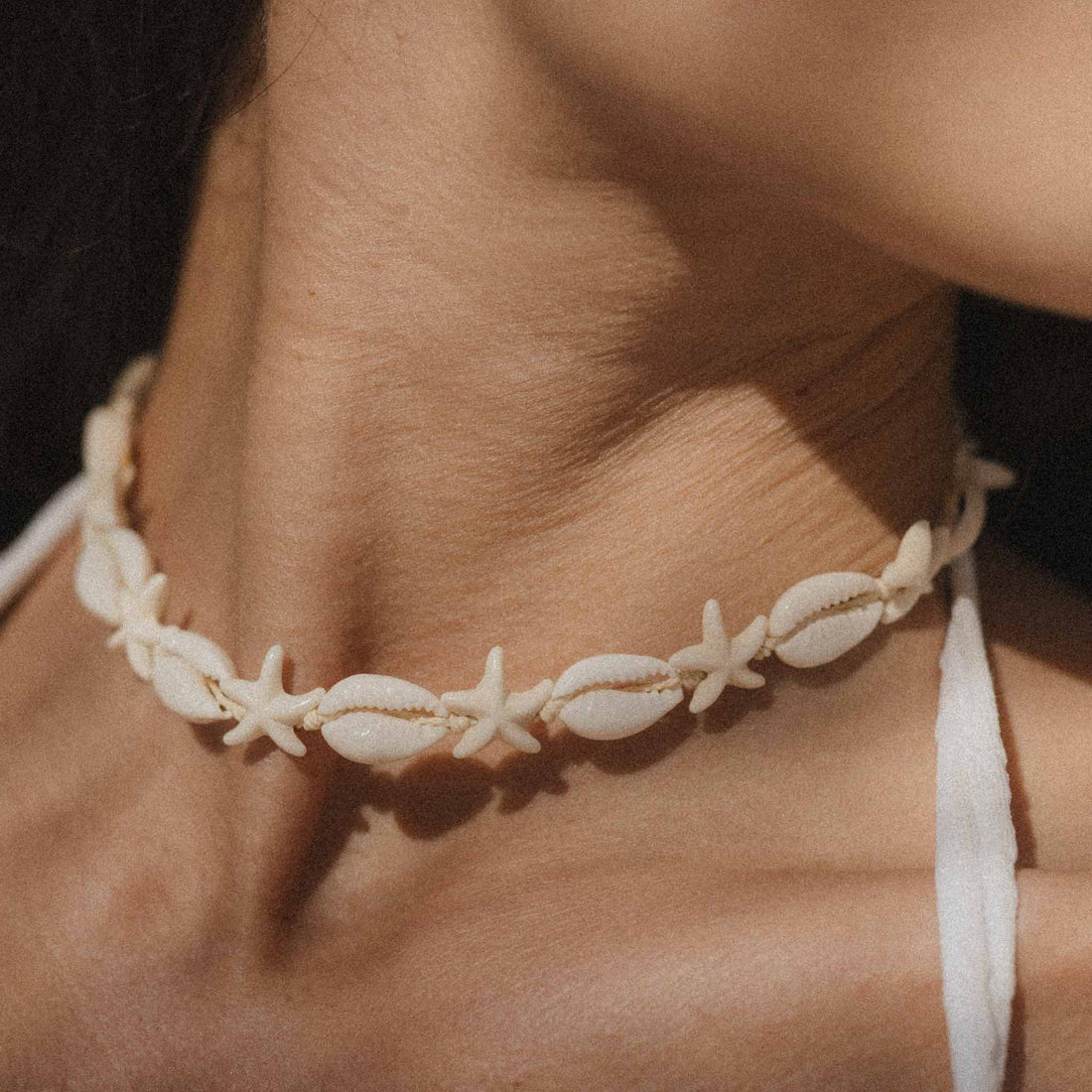 Pineapple Island Kahakai Cowrie Shell and Starfish Necklace - White