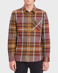 Caden Plaid Mens Shirt - Port - ManGo Surfing