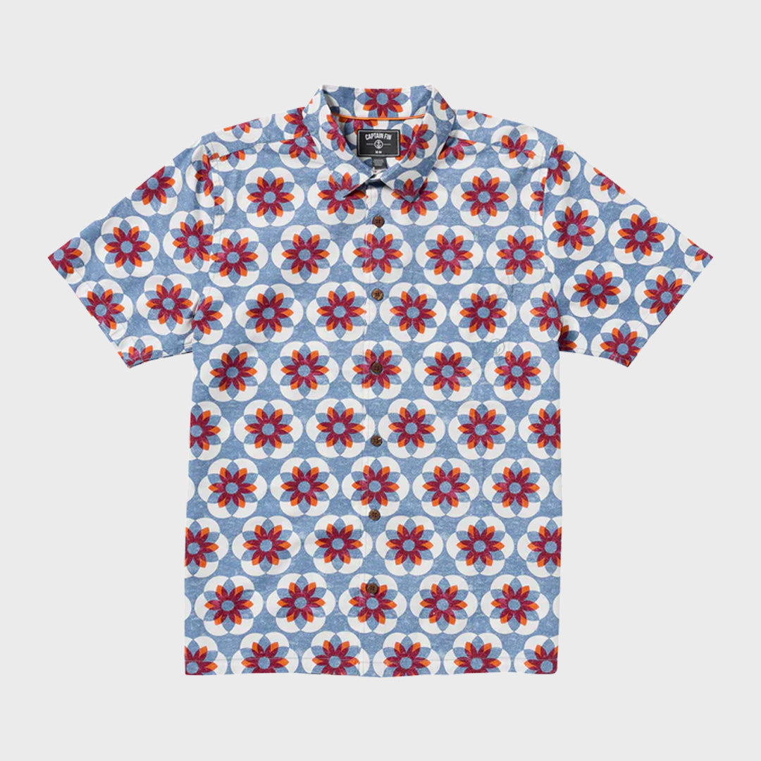 Captain Fin Mens Captains Print Pack Short Sleeve Shirt - Cobalt Blue - ManGo Surfing