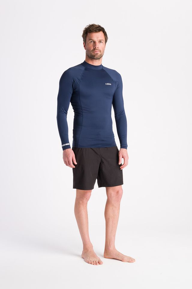 C-Skins Mens NuWave UV Basics Long Sleeve Vest - Bluestone - ManGo Surfing