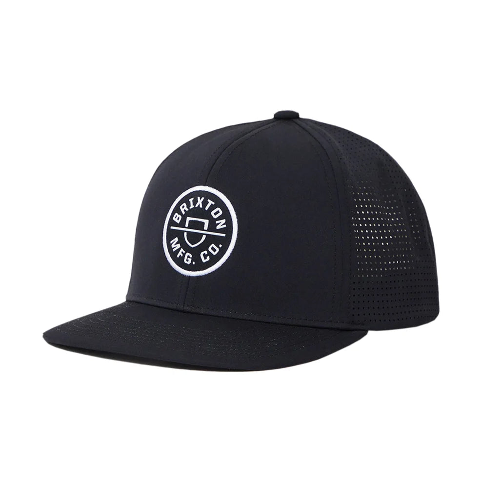 Brixton Crest X MP Snapback Cap - Black