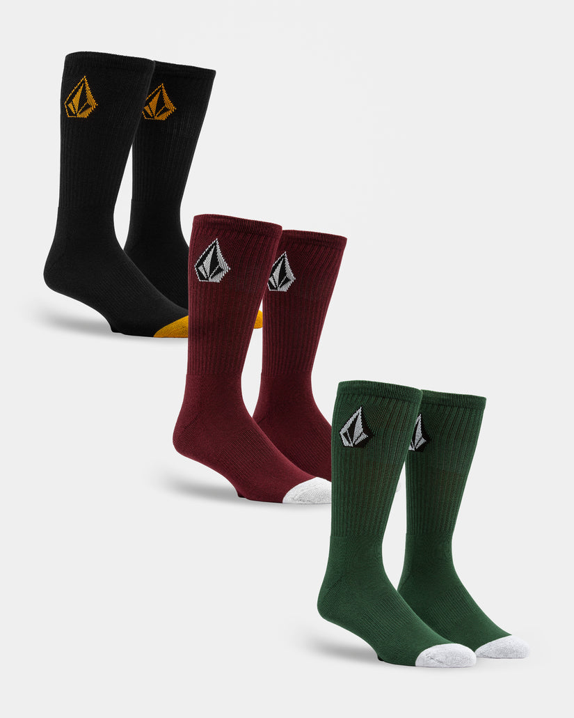 Volcom Mens Full Stone Mix Socks (3 Pack) - Multicoloured - ManGo Surfing