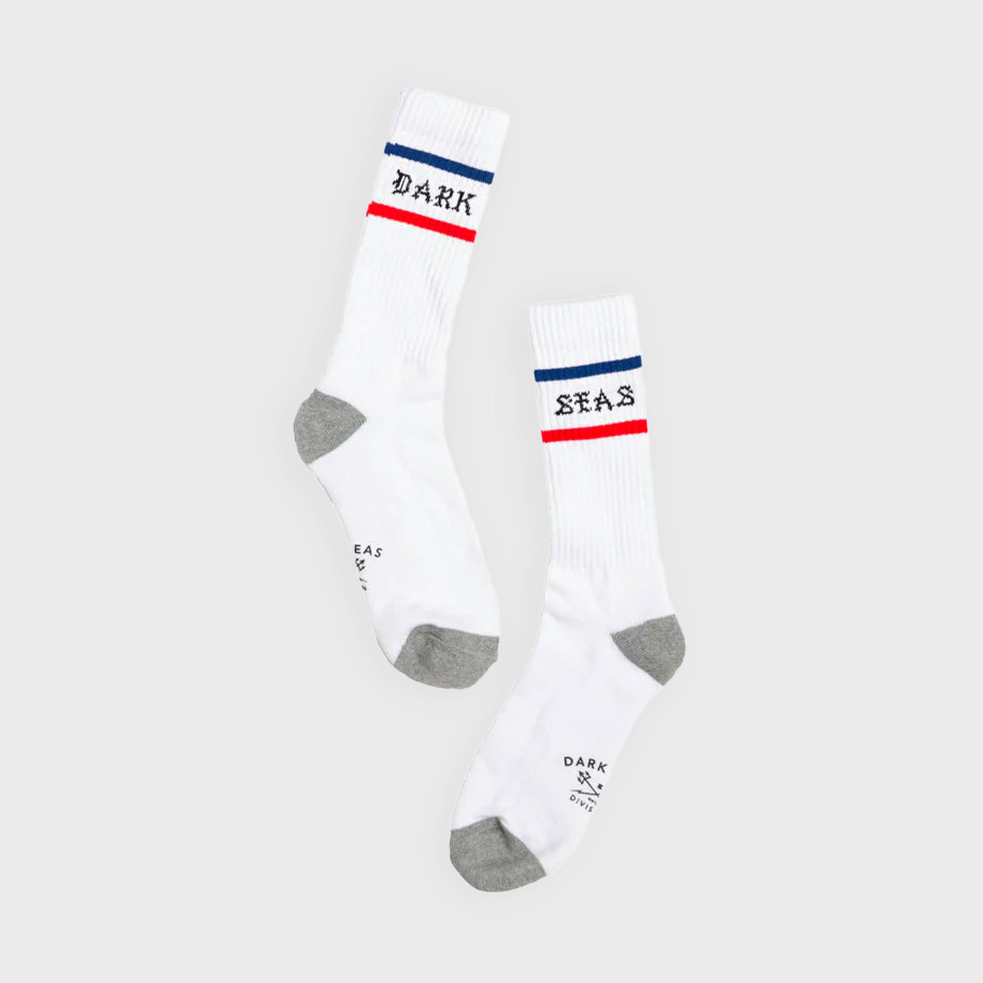 Dark Seas Old E Crew Socks - White - ManGo Surfing