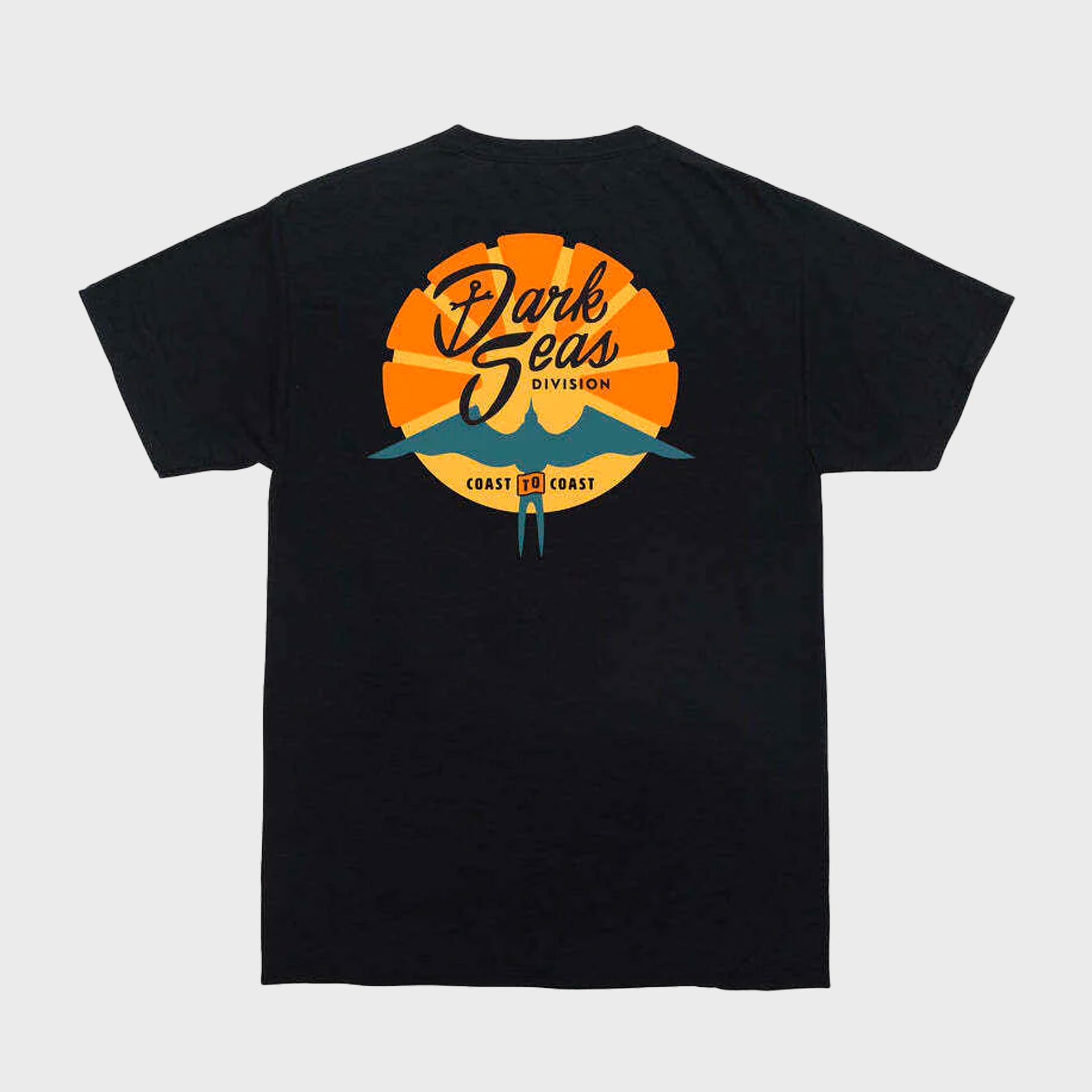 Dark Seas Sunset Mens T-shirt - Black - ManGo Surfing