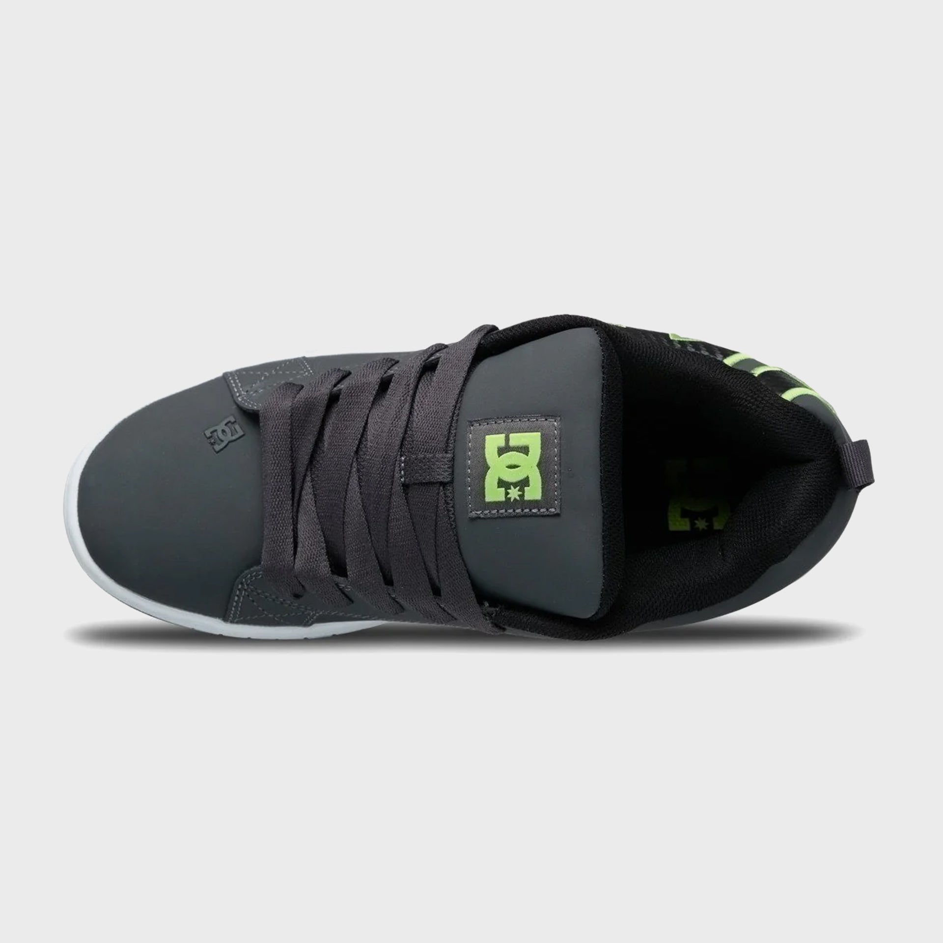DC Shoes Mens Court Graffik Leather Shoes - Grey/Black/Green