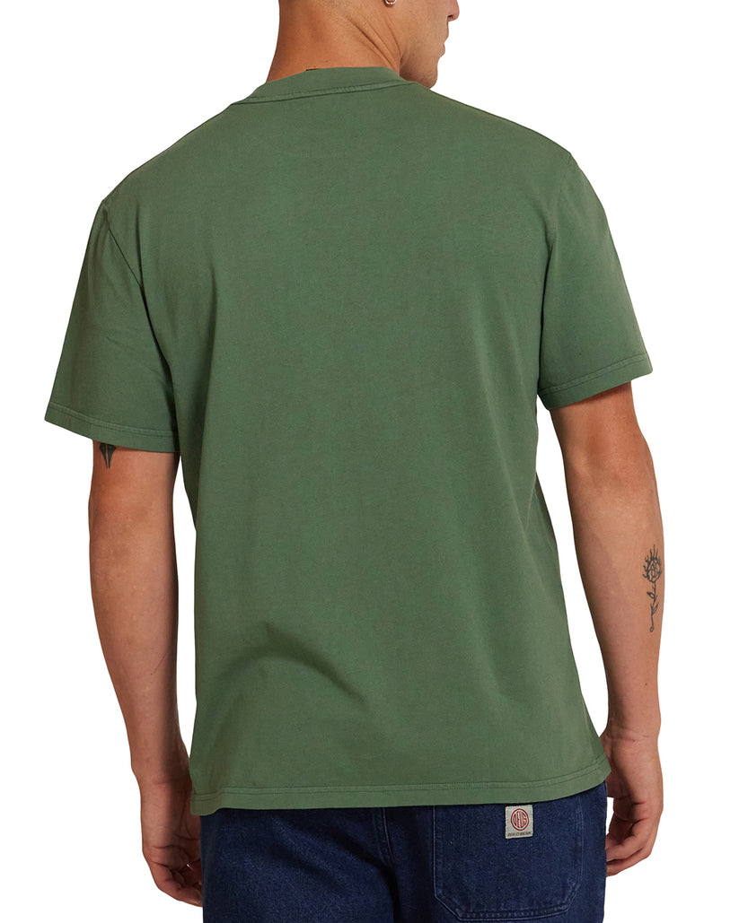 Deus Mens Single Fin T-Shirt - Hillside Green