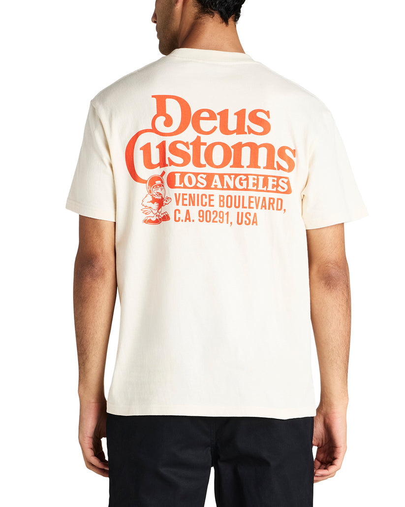 Deus Mens Raptor T-Shirt - Dirty White