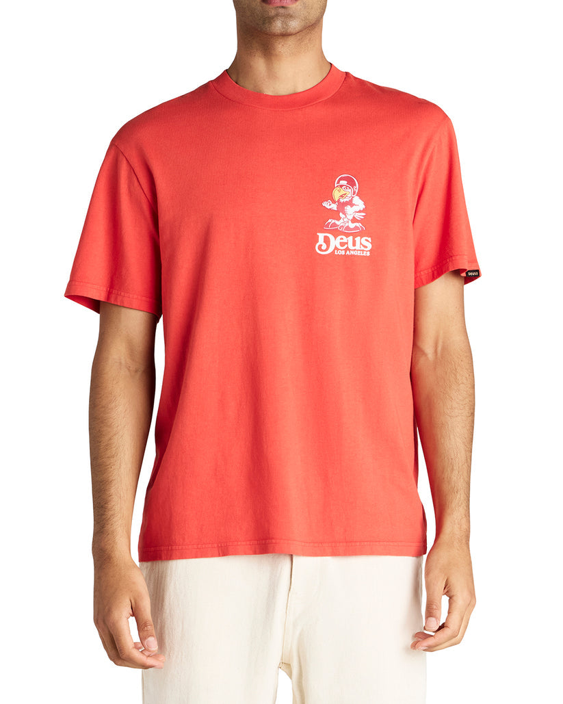 Deus Mens Raptor T-Shirt -  Tangerine Tango