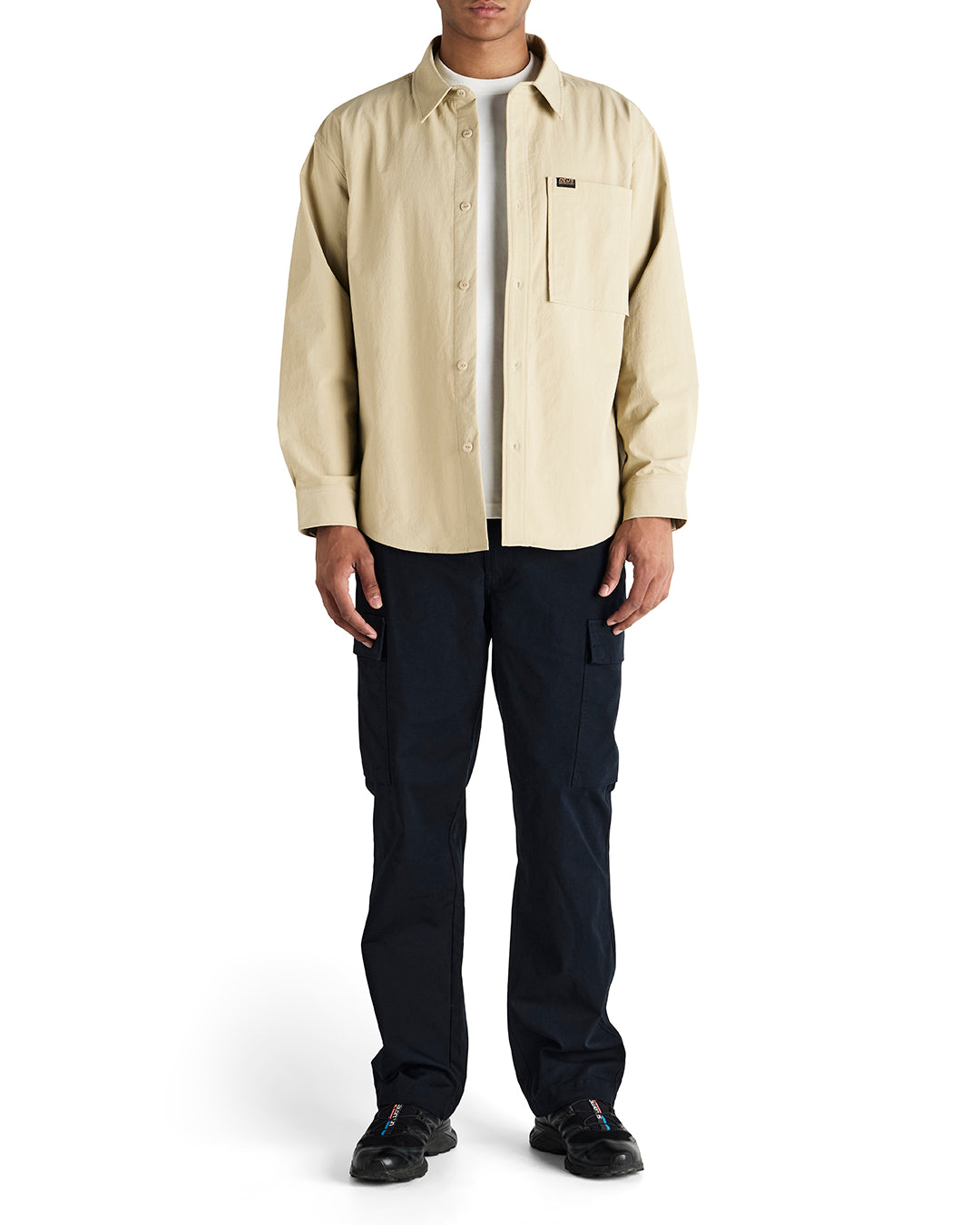 Deus Mens Frizell Travel Long Sleeve Shirt - Safari