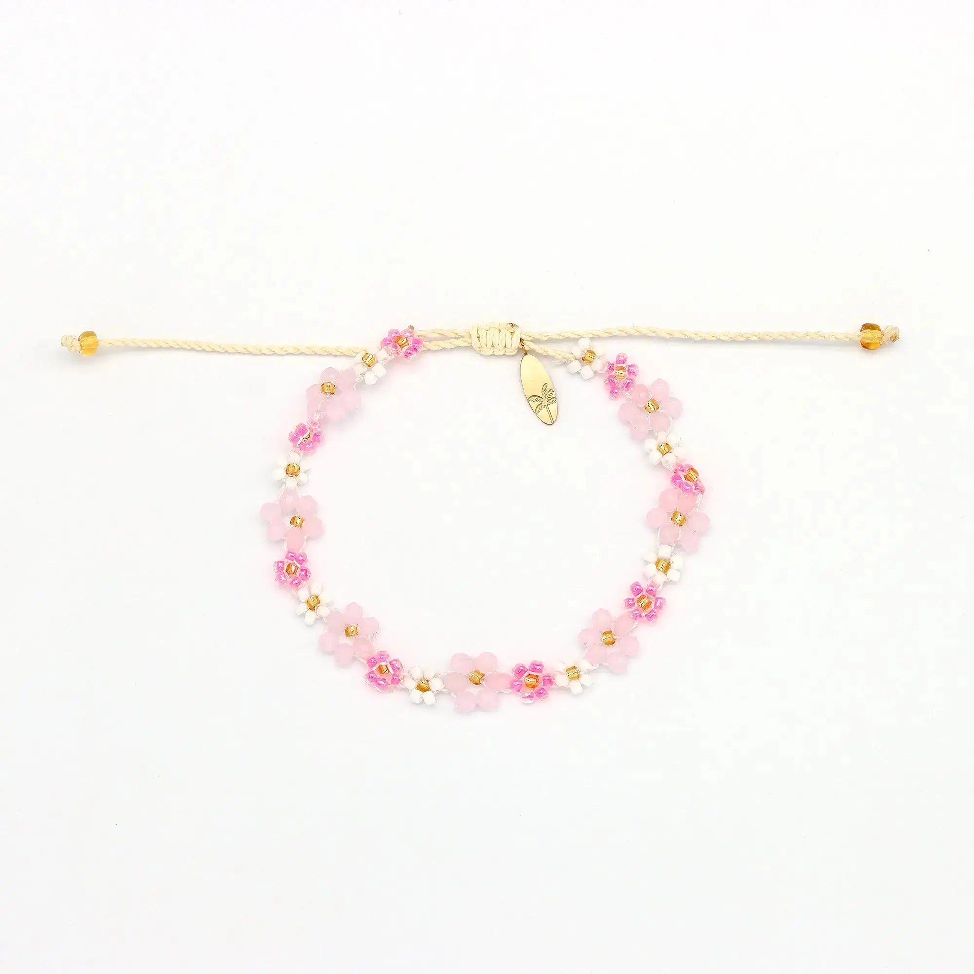Pineapple Island - Mohala Flower Beaded Bracelet - Pink