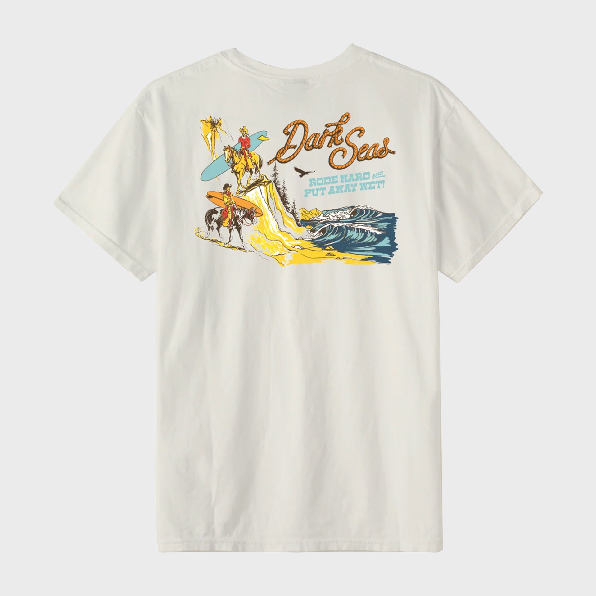 Dark Seas Ride Hard T-Shirt - Antique White - ManGo Surfing