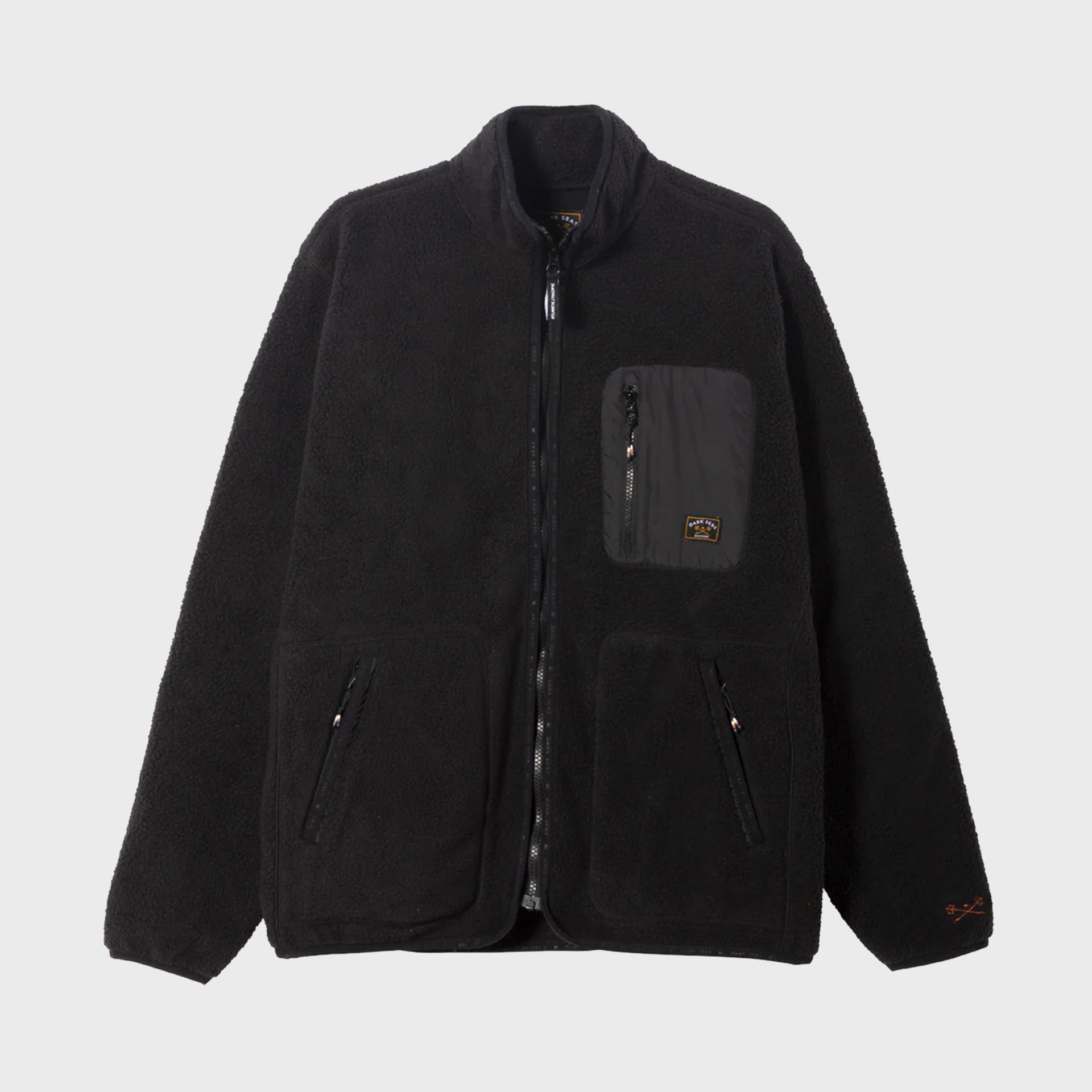 Dark Seas Russell Mockneck Fleece - Black - ManGo Surfing