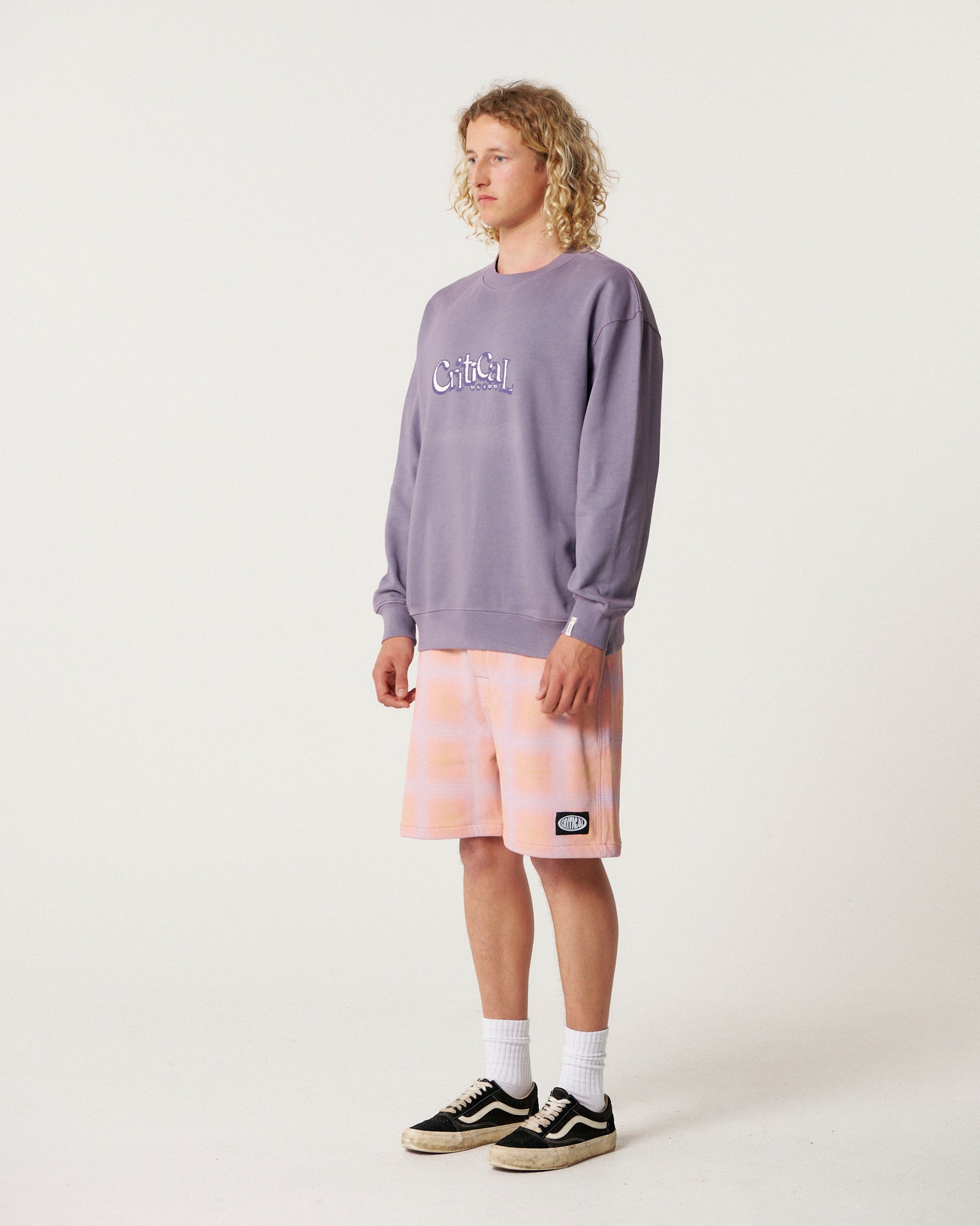 The Critical Slide Society Mens Friends Crew Sweatshirt - Violet