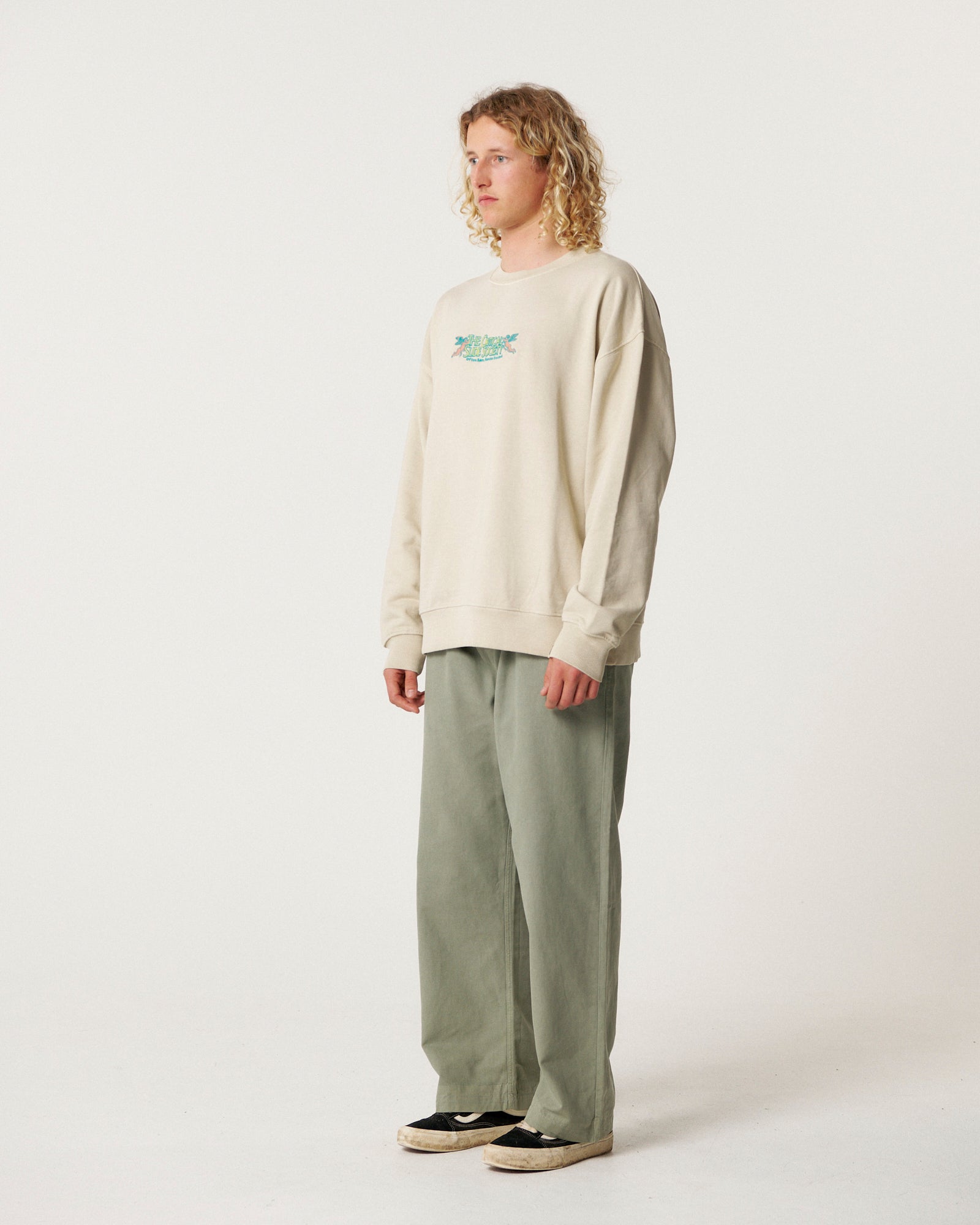 The Critical Slide Society Mens Mellow Crew Sweatshirt - Ecru