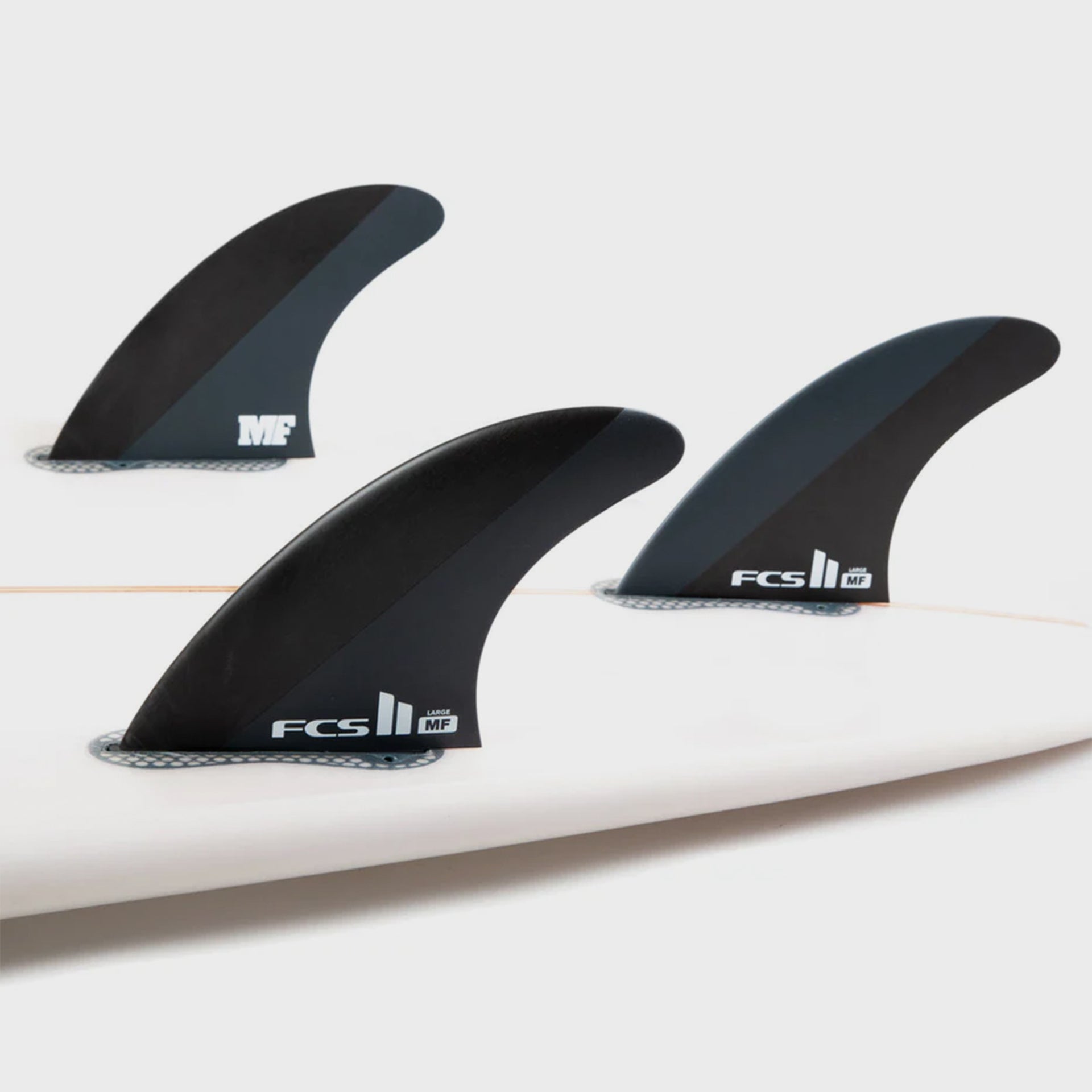 FCS MF FCS II Neo Carbon Tri Fins - Large - Black/Charcoal - ManGo Surfing