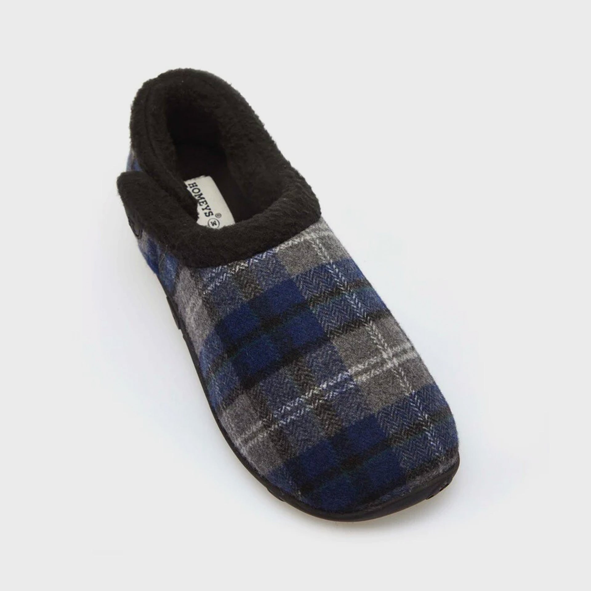 Homeys Fin Blue Grey Check Men’s Slippers - ManGo Surfing