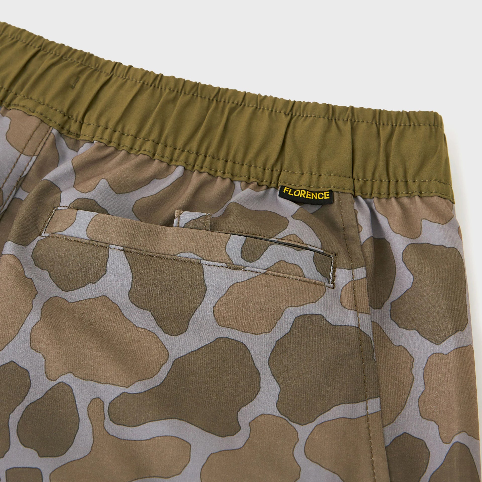 Florence Marine Standard Issue Elastic Shorts - Burnt Olive Camo - ManGo Surfing